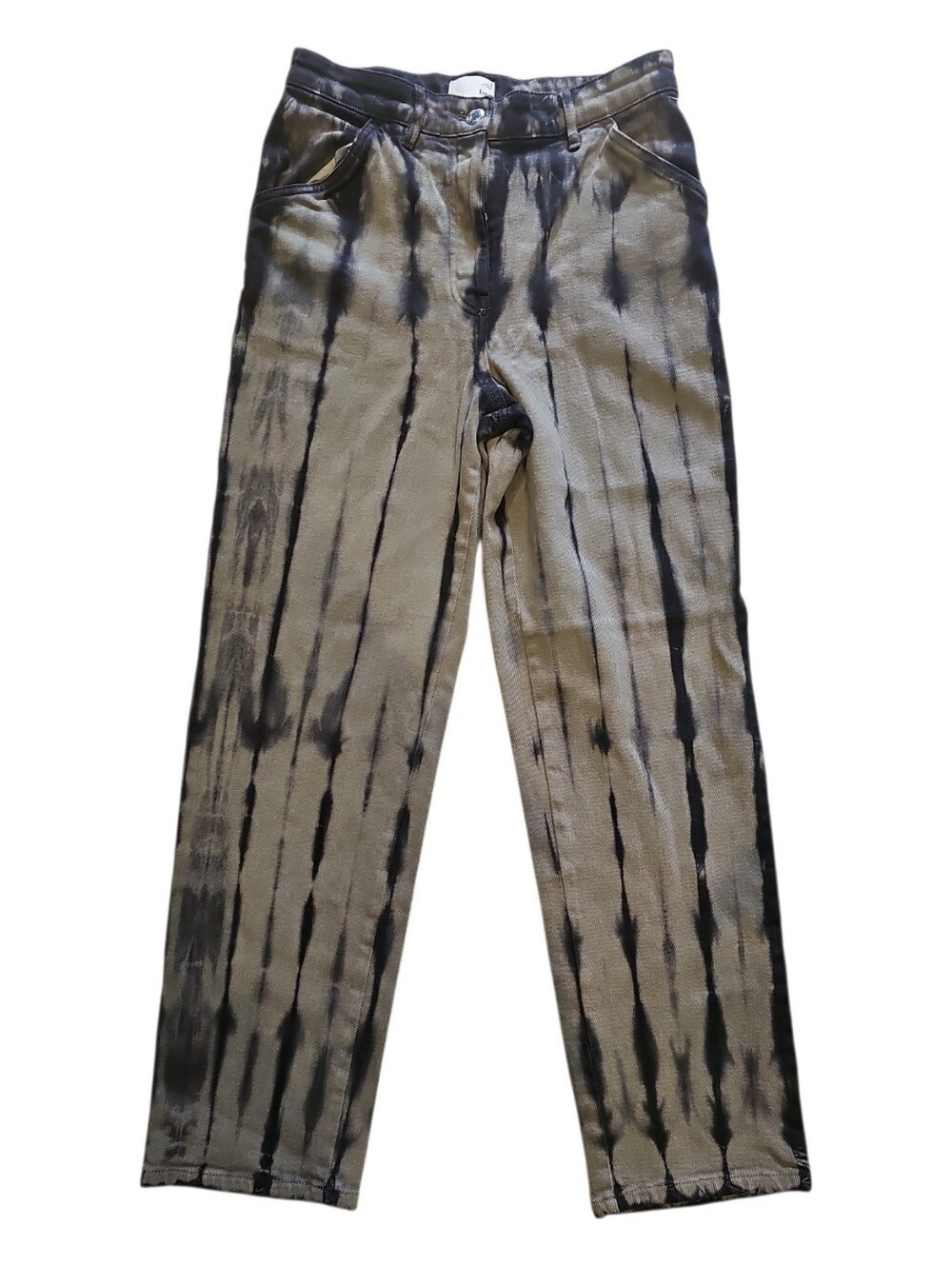 Aritzia Wilfred Free Kelsey Tie Dye Pants Size 8 High Rise Black Green Stretch - Picture 15 of 16